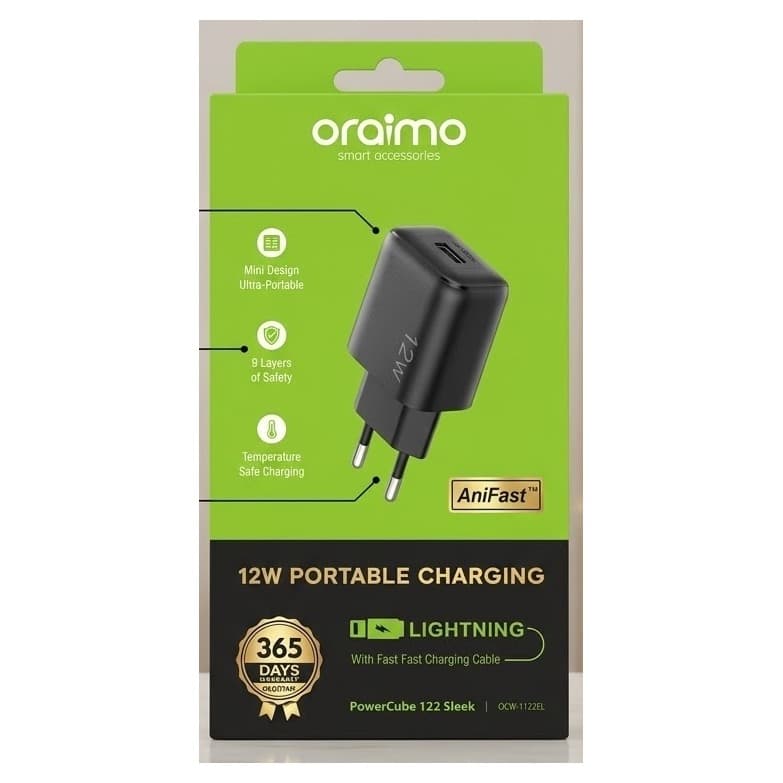Kit Chargeur Secteur Oraimo PowerCube 122 — OCW-1122EL
